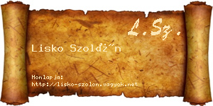 Lisko Szolón névjegykártya